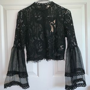 Lace top/jacket/coverup up with bell sleeves